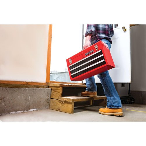 CRAFTSMAN Tool Chest, 3-Drawer, Portable, with Wrench Organizer, Stainless Steel, Capacity Holds Up To 25-lb In Each Drawer (CMST53005RB)
