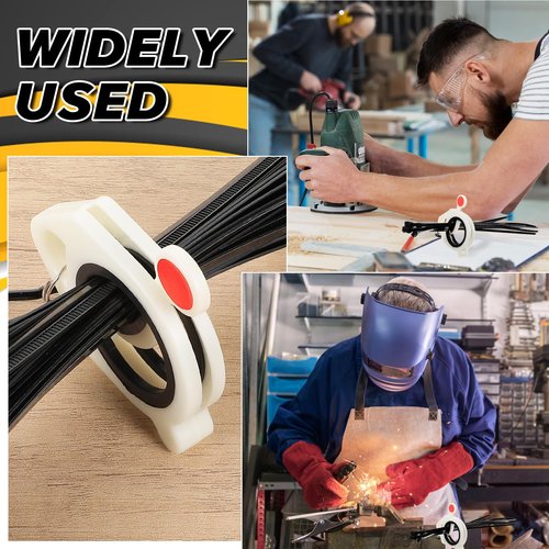 2 Pcs Zip Tie Organizer Light Plastic Cable Tie Holder Reusable Cable Ties Tightener for Efficient Fixed Wire Storage Organization Reduce Waste White Stainless Steel 3.54 × 3.31 × 0.55" Circle