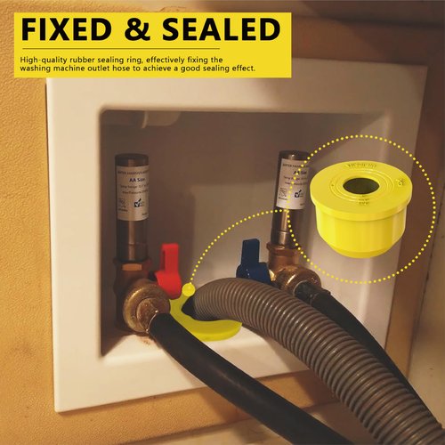 YMS Washing Machine Drain Outlet Plug, Silicone Sealing Plug for 1" ~ 1 1/2" Inlet Pipe, Durable & Easy to Install, Sewer Seal Coupler for Washing Machine Box (2" Outlet)
