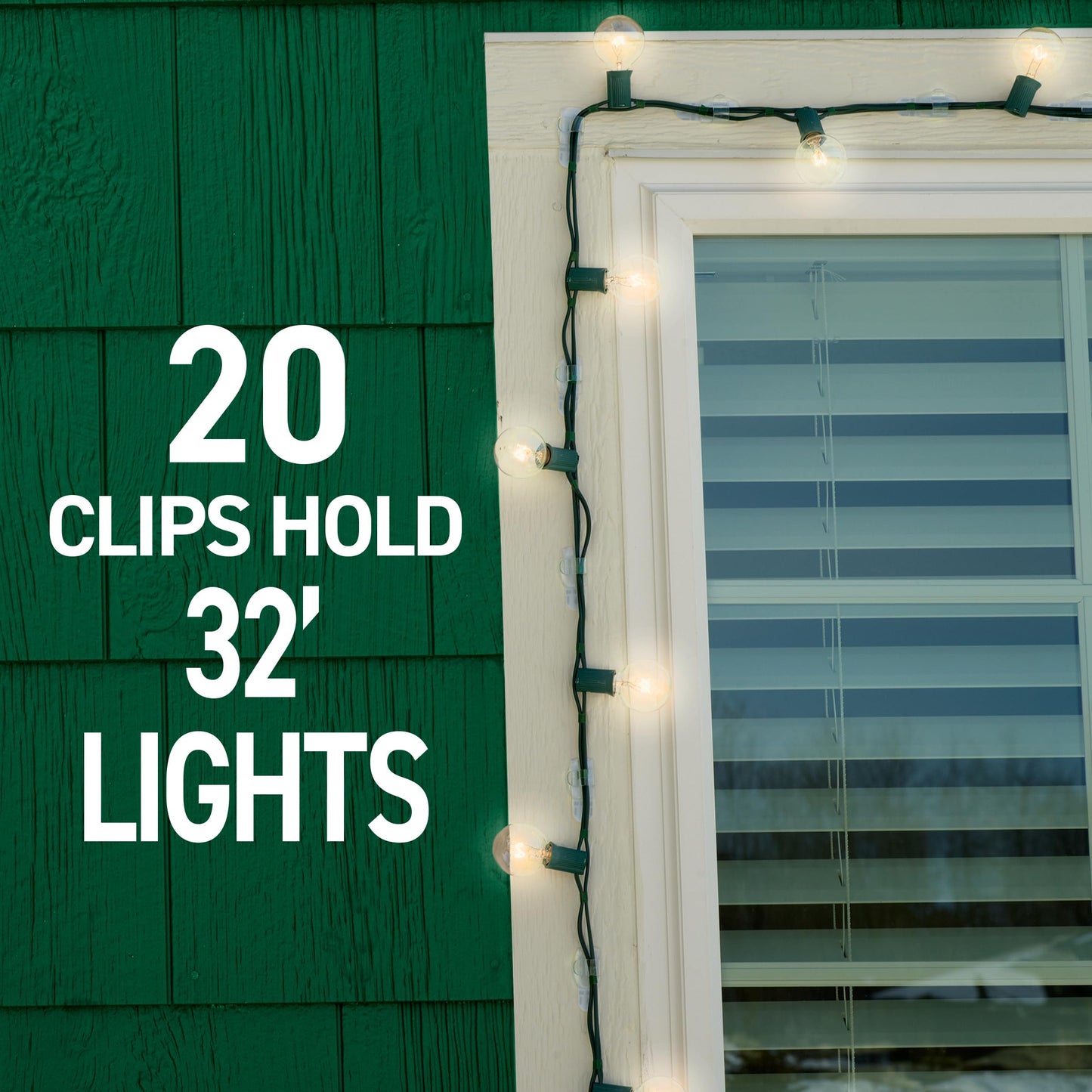 Command Damage Free Hanging Light Clips with Adhesive Strips, No Tools Mini Wall Hooks for Hanging 4th of July Decorations in Living Spaces, 20 Clips, 24 Strips