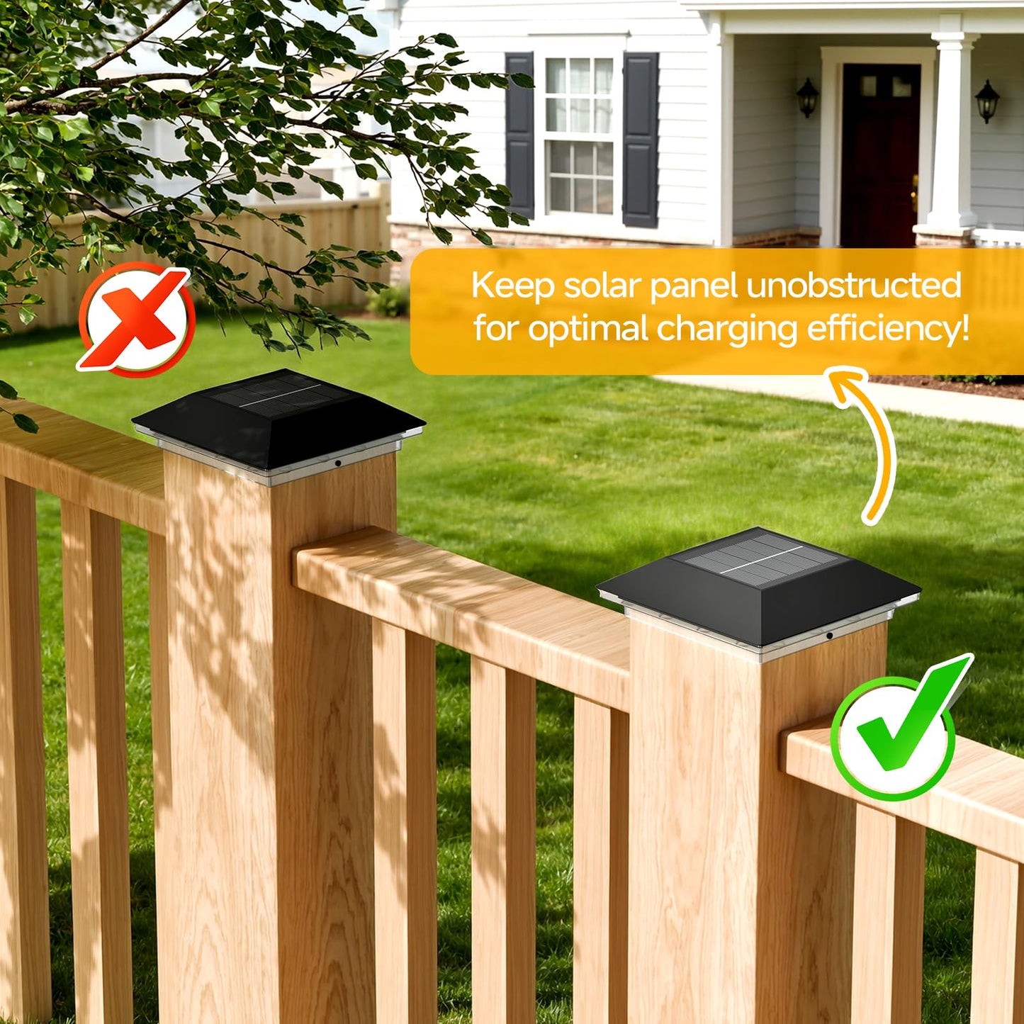 Mlambert 12 Pack Solar Post Cap Lights Outdoor - 3 Lighting Modes Waterproof LED Solar Post Lights Fit 3.5×3.5 Wood/4×4 Vinyl Fence Deck Posts, Black