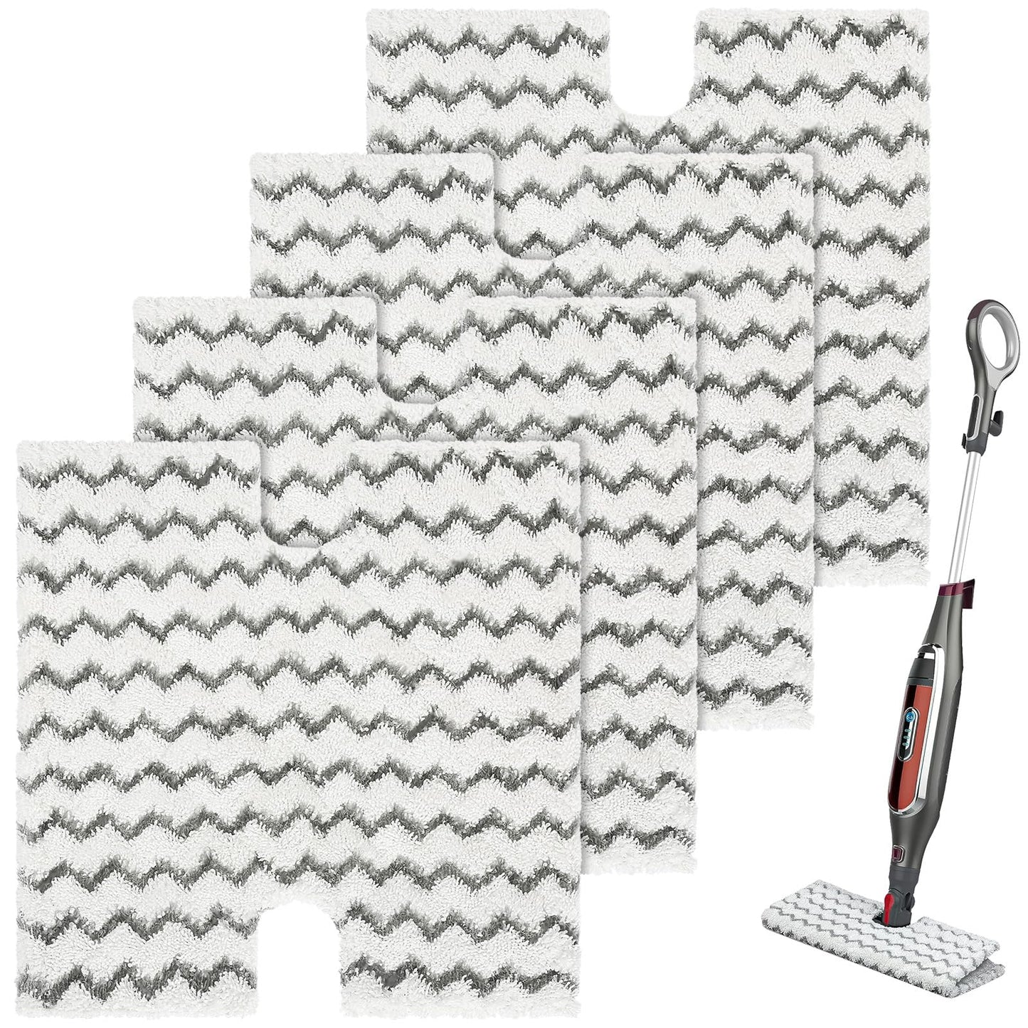 4 Pack Steam Mop Pads Replacement for Shark Lift-Away Pro & Shark Genius Mop System Pocket Mop S3973 S3973D S3973WM S5001 S5002Q S5003A S5004 S5004W S6001W S6001WM S6002 S6002C S6003D S6003W