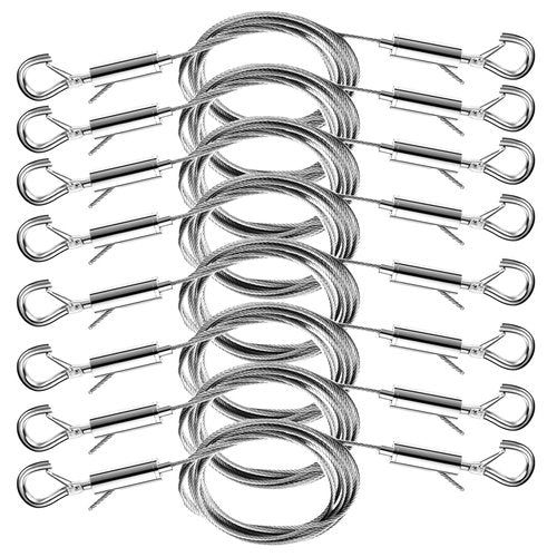 8PCS Adjustable Picture Hanging Wire Kit,Frame,Mirror Hanging Kit,6.6FT Heavy Duty Stainless Steel Rope for Hanging Pictures,Billboards,Basket,Flowerpot,Supports Up to 66lbs
