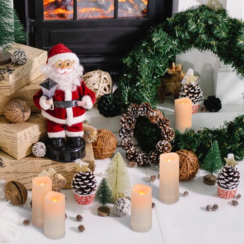 Aignis 12pcs Flameless LED Candles Battery Operated with 10-Key Remote Timer, Outdoor Indoor Waterproof Electric Lights, Warm Flickering Glow for Cozy & Romantic Home/Wedding/Holiday Décor