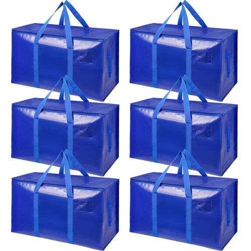 6 Pack Moving Bags Heavy Duty Storage Bags With Zippers And Strong Handles Packing Bags For Moving Storage Travel Camping Space Saving Alternative To Moving Boxes College Essentials Moving Supplies