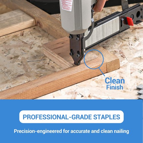 meite 18 Gauge 1/4-Inch Narrow Crown Staples, 1-1/4-Inch Length Heavy Duty Galvanized Upholstery Staples for Electric or Pneumatic Narrow Crown Stapler Guns (4,000 PCS)