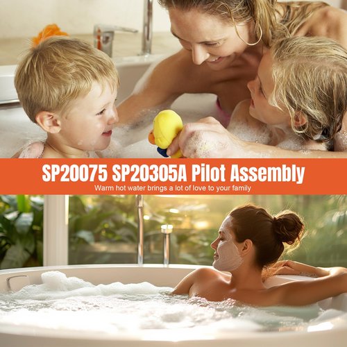 Relaxweex Upgraded Sp20075 Sp20305a Pilot and Igniter Assembly Replacement Kit Compatible with Rheem Water Heater Pilot Assembly, Protech, Ge, Richmond Natural Gas Parts Including Burner Door Gasket