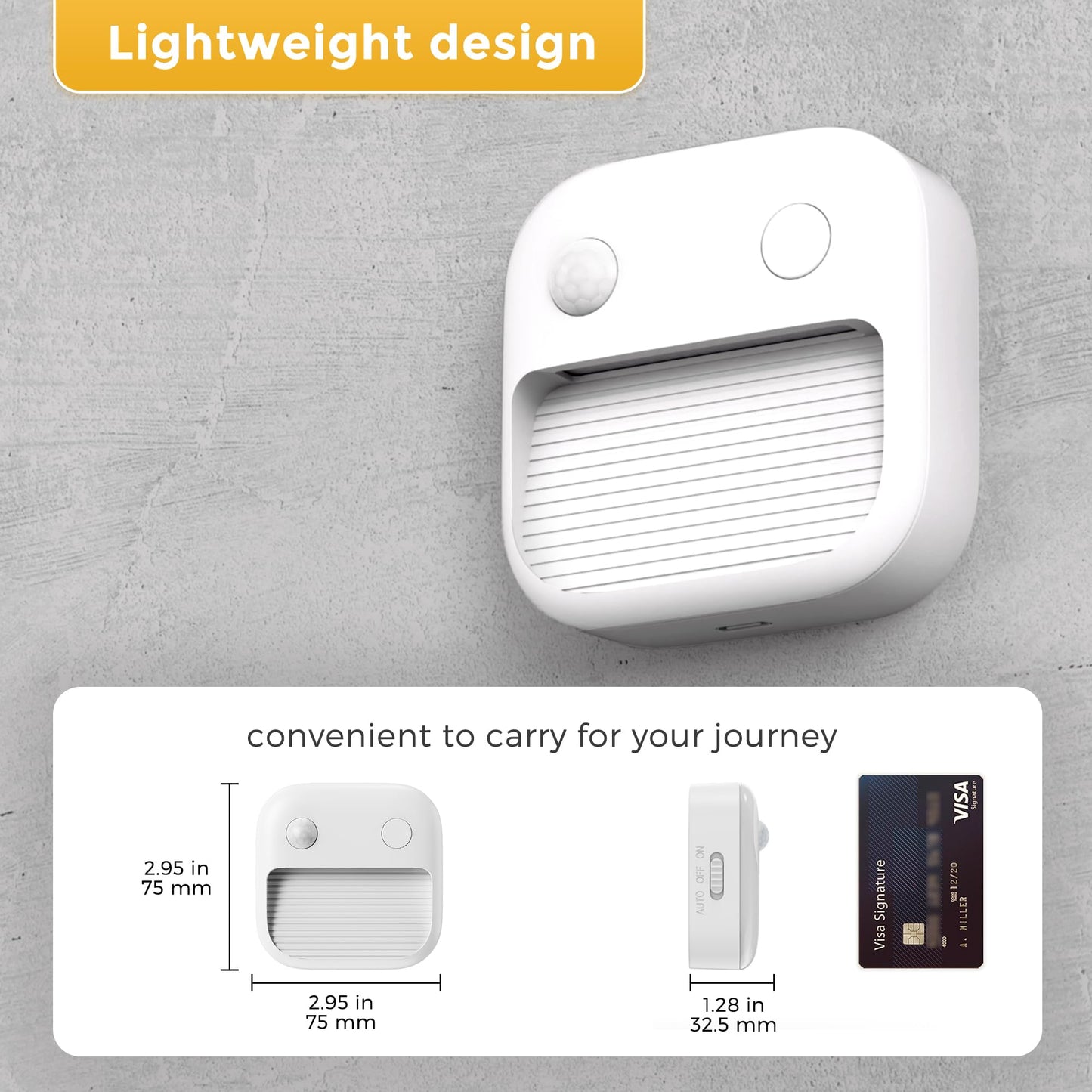 L LOHAS LED Motion Sensor Night Light, 2 Pack Rechargeable Battery Night Light, LED Stick-On Magnetic Closet Nightlight, 6/15/30LM Adjustable Operated Lights for Stairs, Hallway, Cabinet