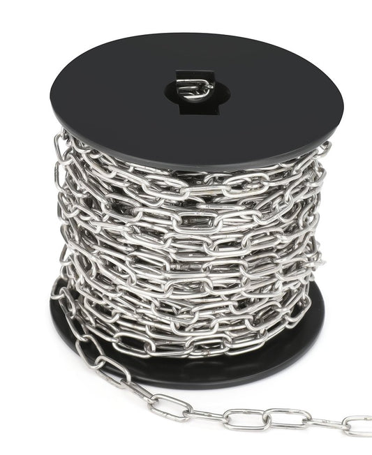 50ft Hanging Chain,304 Stainless Steel Chain, 1/16" Jack Chain, Metal Chains are Customizable for Hanging Bird Feeders/Dog Leashes/Signs & DIY Projects(1.5mm with Spool)