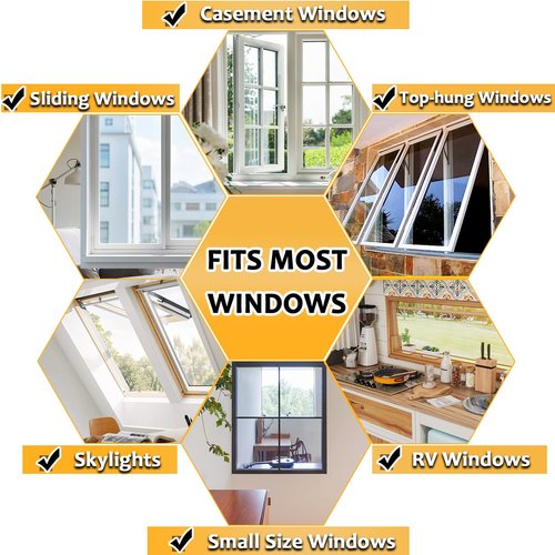 UtauHom Magnetic Window Screen, Adjustable DIY 40x59in Window Screen Replacement, White Frame Gray Fiberglass Mesh, No Drilling Easy Cut-to-Fit for Sliding/Swing/Top-Hung, Fits Wood/Iron/PVC Frames