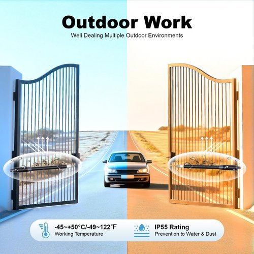 Automatic Gate Opener, Dual Swing Gate Opener Medium Duty Automatic Motor for Double Swing Gates, Electric Driveway Gates Openers Includes Openers Remote and More-Up