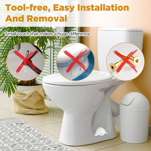 FillTouch 2 Pcs Toilet Bolt Caps, Decorative Toilet Bolt Covers, Cute Animals Ceramic Accessories for Home Bathroom Decor (White,Turtle)
