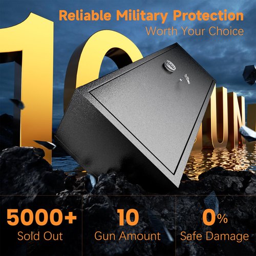 INTERGREAT 10-15 Rifle Gun Safe, Fireproof Home Safe for Rifles and Pistols, Large Unassembled Rifle Safe with 3 Removable Gun Racks,Digital Rifle Safes with 4 Pistol Pockets