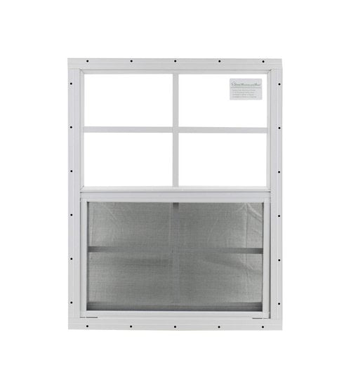 Shed Windows and More 24" X 27" Window Aluminum Frame White Flush Safety/TEMPERD Glass Storage Sheds Playhouse Tree House