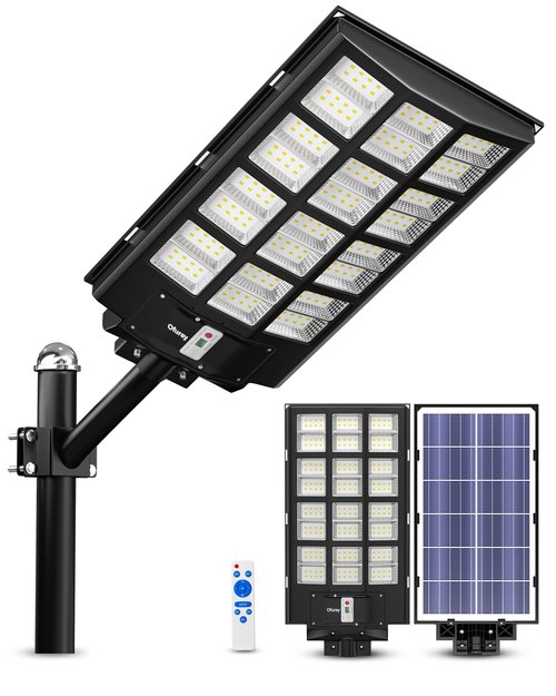 Ofuray Of-5600W Solar Street Lights Outdoor,560000Lm Solar Security Flood Lights Parking Lot Lights Commercial Dusk to Dawn, 6500k Waterproof Led with Remote Control Motion for Street,Court,Barn