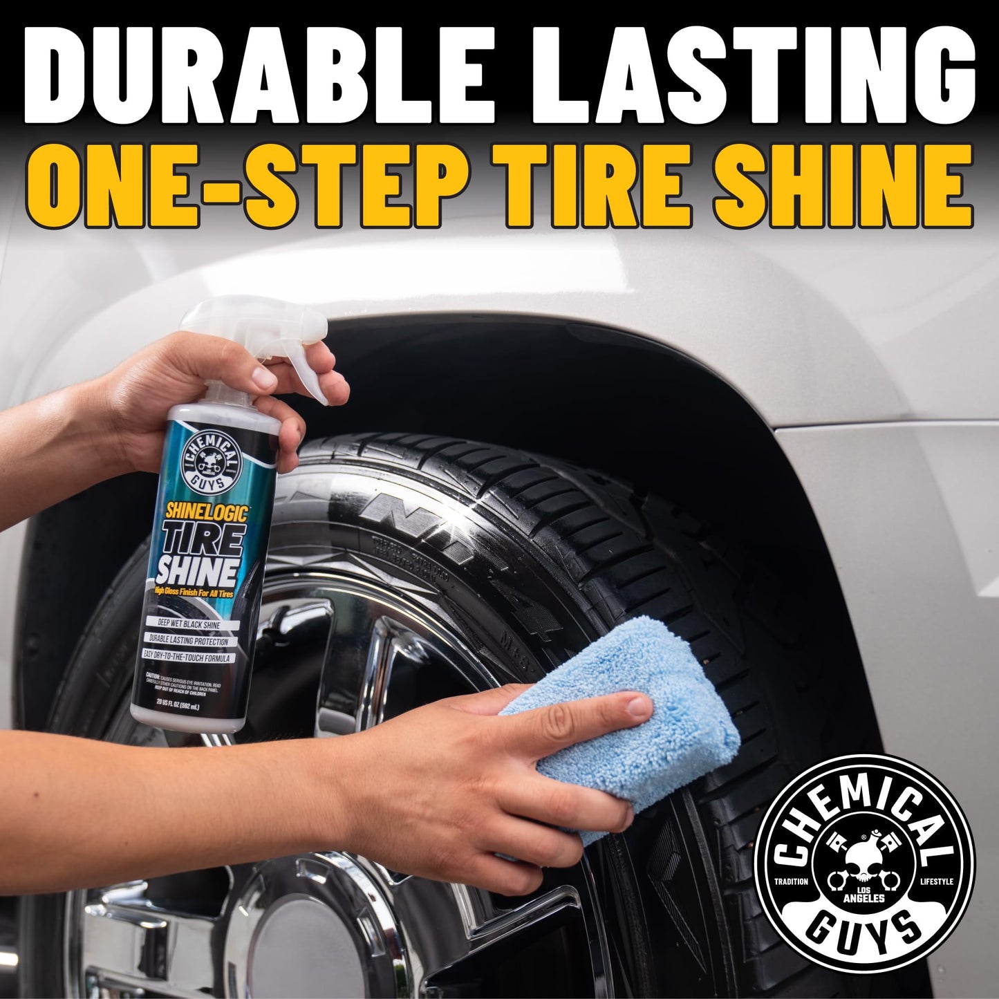 Chemical Guys ShineLogic Tire Shine Safe for Cars, Trucks, Motorcycles, RVs & More, Includes WonderWave Applicator Kit, 20 fl oz, 2 Pack