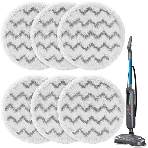 6 Pack 3897A Rotating Steam Mop Pads Replacement Compatible with Bissell SpinWave 3897A 3712C 3712W SmartSteam Scrubbing Steam Mop Cleaner, 3897 3712 Only【Not for Other Models】