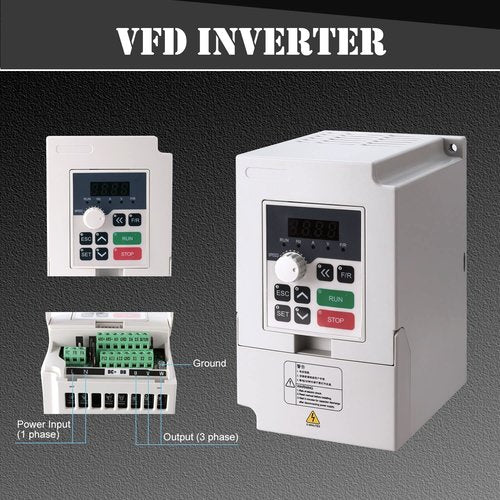 CNC Spindle Kits, 220V 2.2KW 2200W Air Cooled Spindle Motor Square CNC Spindle CNC Motor Spindle Motor + 2.2KW VFD + 13pcs ER20 Collets + Aviation Wire +Power Wire + Drill Bits