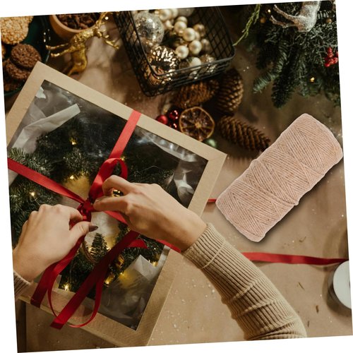 Angoily 1 Roll Natural Jute Twine for Crafts Gardening Decoration Durable String for Wrapping Macrame Projects Floral Arrangements Material