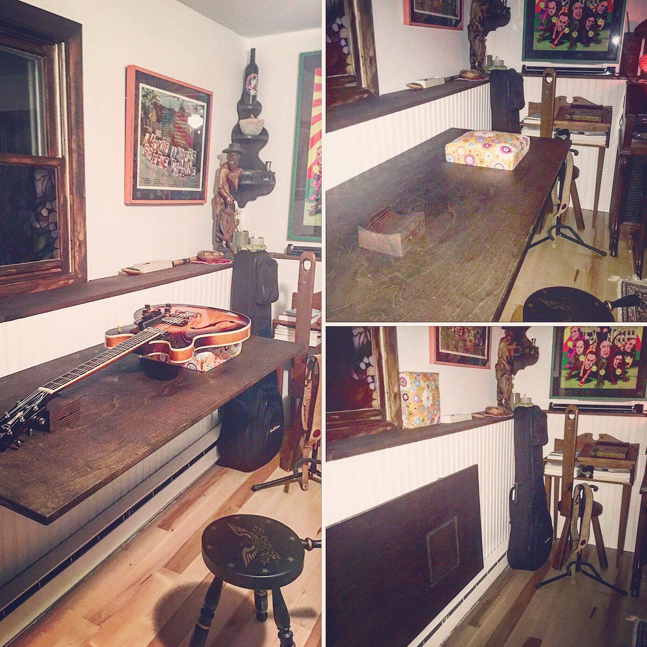 CLT 12" Black Folding Shelf Brackets Max. Load 330 lb, Heavy Duty DIY Wall Mounted Shelf Bracket Space Saving for Table Work Bench, Pack of 2