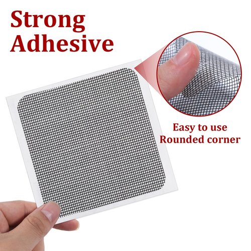 40Pcs Screen Repair Kit Window Screen Repair Patch Strong Adhesive Fiberglass Mesh Pacth Tape for Mesh Door Holes Covering Tears