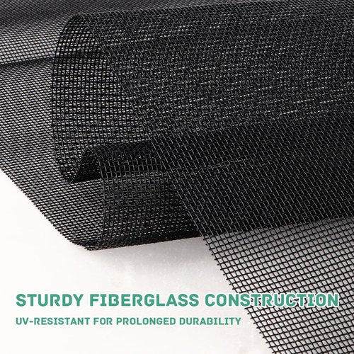 Pet Proof Window Screen Replacement 48"x100" Adjustable Thicken Charcoal Fiberglass Screen Mesh Dog Cat Net for Patio Porch Sliding Door