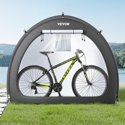 VEVOR Bike Tent, 4 to 5 Bikes, Outdoor Spacious Bike Storage Tent with Ventilated Window, Waterproof Fan-Shaped Bike Tent with High Strength Fiberglass & Double Door, Fit for Bicycle
