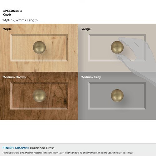 Amerock | Cabinet Knob | Burnished Brass | 1-1/4 inch (32 mm) Diameter | Edona | Drawer Knob | Cabinet Hardware (Pack of 1)