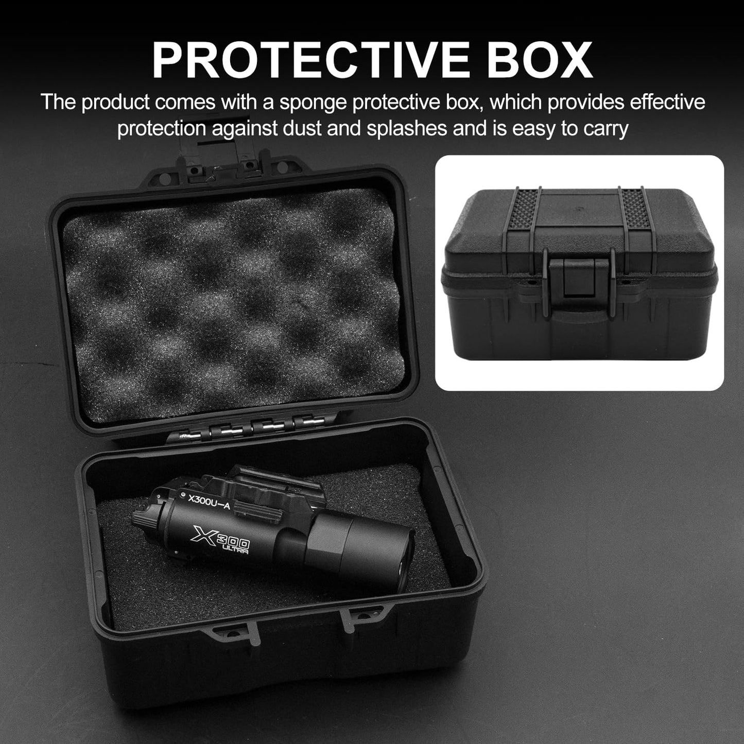 Zhongren X300-A Universal LED Tactical Flashlight 800-Lumen with Replaceable Slot Mount for Pistol and WeaponLight or Helmet ARC Rail (Black)