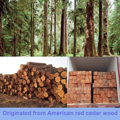 Brite Lightingtech Cedar Blocks for Clothes Storage 60PCs, Red Cedar Hang Ups, Balls, Rings and Sachet Bags for Closets and Drawers