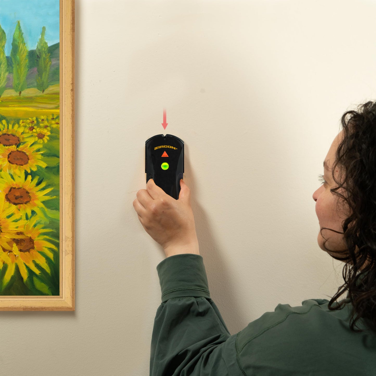 Zircon® StudSensor™ Basic SL Stud Finder Wall Scanner, Edge-Detection Wall Stud Finder for Wood and Metal Studs Behind Drywall, LED Alerts and SpotLite® Beam for DIY Picture, Shelf and TV Mounting
