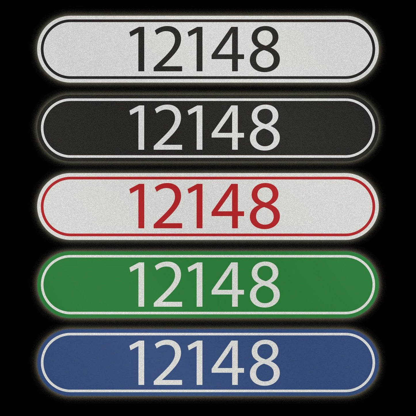 Custom Reflective Metal House Number for Outside (18" x 3.6") Address Plaque, House Address Sign - Mailbox Numbers for Outside, Personalized Sign for House, Vertical or Horizontal (NX01)