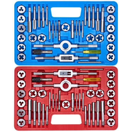 80pcs Tap and Die Set, Metric and Standard Threading Tool Kit for Cutting and Repairing Internal & External Threads, NC/NF/NPT Compatible