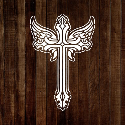 MAGJUCHE Cross Stencil 6 Inches, Reusable Cross Stencil for Painting DIY Crafts Decor