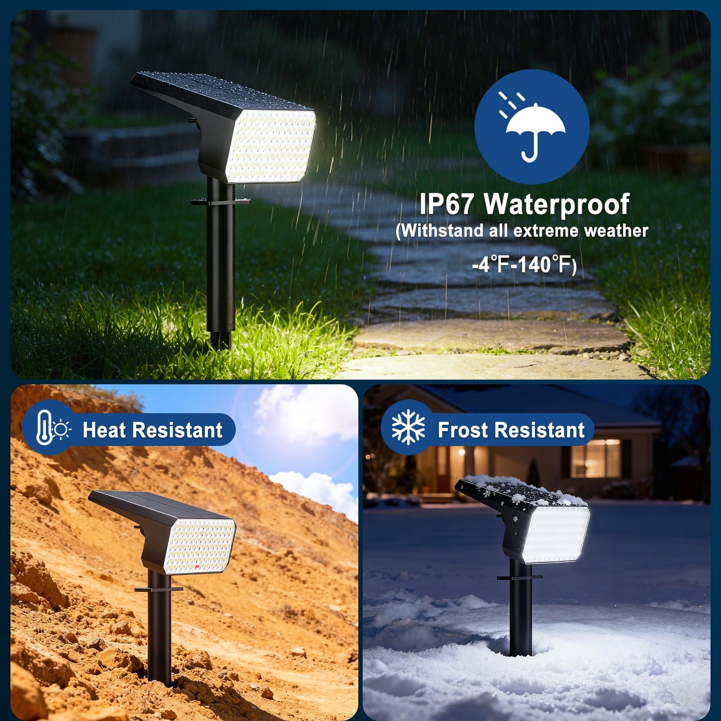LANSOW 12 Pack Solar Spot Lights Outdoor Waterproof IP67, (90 LED/4 Modes) Solar Landscape Spotlights, 2-in-1 Solar Powered Flood Lights for Yard Garden Pathway Outside Tree, Auto ON/Off(Cool White)
