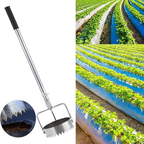 3.94''Bulb Plant Mulch Film Digging Holes, Versatile, Retractable Handle, Stainless Steel Plantation Tool for The Lawn, Various apertures Available Plant Hole Digging Tools (Light-5cm/1.97inch)