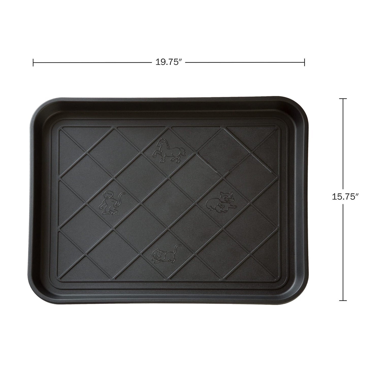 All-Weather Boot Tray - Water-Resistant Plastic Mud Pan, Pet Food Tray, and Outdoor or Indoor Shoe Mat for Entryway by Stalwart (Black)