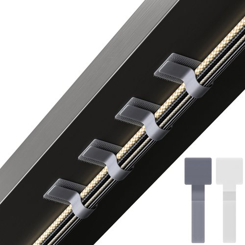 LX IntMfr. Hook and Loop Cable Ties, Self Adhesive Hook and Loop Cable Straps, Sticky-back Cord Organizer, Cable Clip, Household & Office Essentials, 40Pcs per Pack