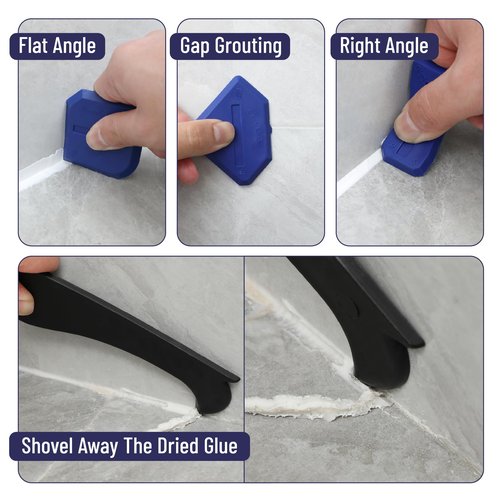 Bates Choice Caulk Gun Kit, 10:1 Thrust Ratio, Dripless Caulking Gun, Caulk Remover Tool, 2 Inch Stainless Steel Putty Knife Scraper, Finishing, Smoothing & Grout Removal Tool, Caulking Tool Kit