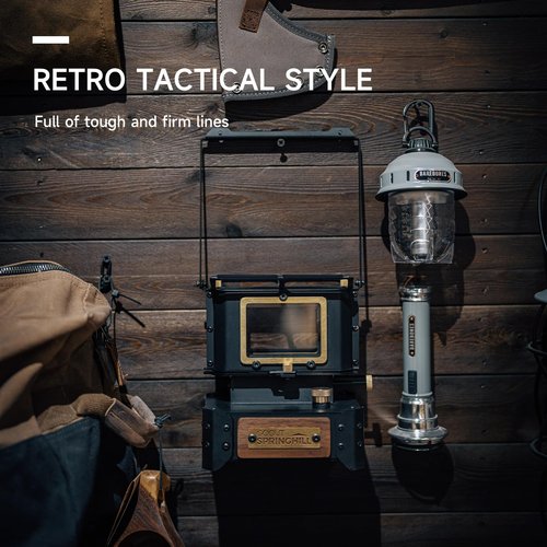 Camping Oil Lantern Emergency Oil Lamp with Handle for Outdoor Lighting Warming Portable Stove for Cooking Black
