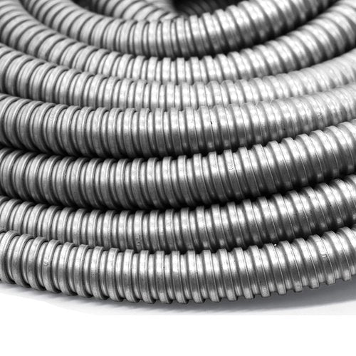 Qlvily 1/2 inch x 50ft Flexible Electrical Conduit, Iron Galvanized Access Line Conduit, for Manage and Protect Home and Industrial Wires