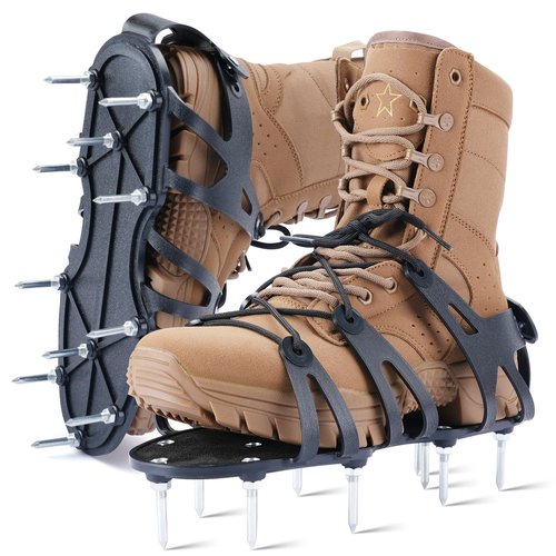 Doidiyi Professional Lawn Aerator Shoes with Spiked Design &Adjustable Wrap Lacing-Flexible Bendable Sole for Natural Walking,Ergonomic Gardening Tools for Professional Landscapers & Homeowners