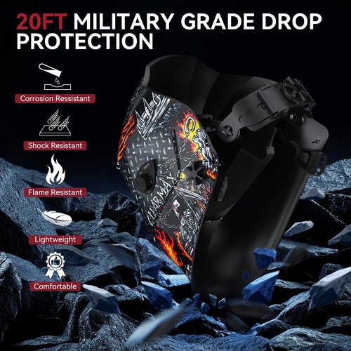ARCCAPTAIN Welding Helmet Auto Darkening, 1/1/1/1 True Color Welding Hood, 4 Arc Sensor 1/25000s Response Time Solar Powered Weld Hood Helmet HSH-S800 Skeleton Knight