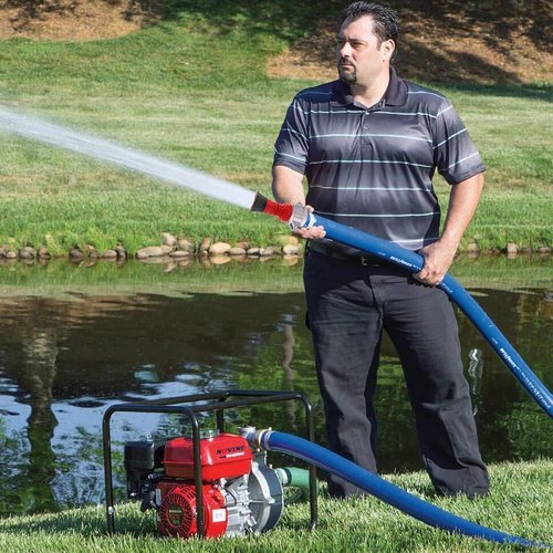 Portable Firefighting Water Pump Kit, 212cc Gasoline Engine, 2" Intake/Discharge w/ 1-1/2" Reducer