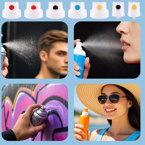 24pcs Spray Can Nozzle, Universal Spray Paint Caps Adapter for Female Cans Spout Bottle Nozzle Replacement for Wall Graffiti Art Creation Painting
