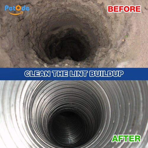 PetOde 32 Feet Dryer Vent Cleaner Kit, Enhanced Flexible Quick Snap Brush with Drill Attachment for Effective Cleaning, 360 Degree Rotation Without Loosening, Use with or Without a Power Drill