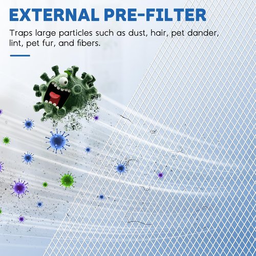 Vital 200S Air Filter Replacement for Vital 200S and 200S-P Air Purifier, 3-in-1 H13 True Replacement Filter, Activated Carbon Air Purifier Pre-Filter, 2 PC, White