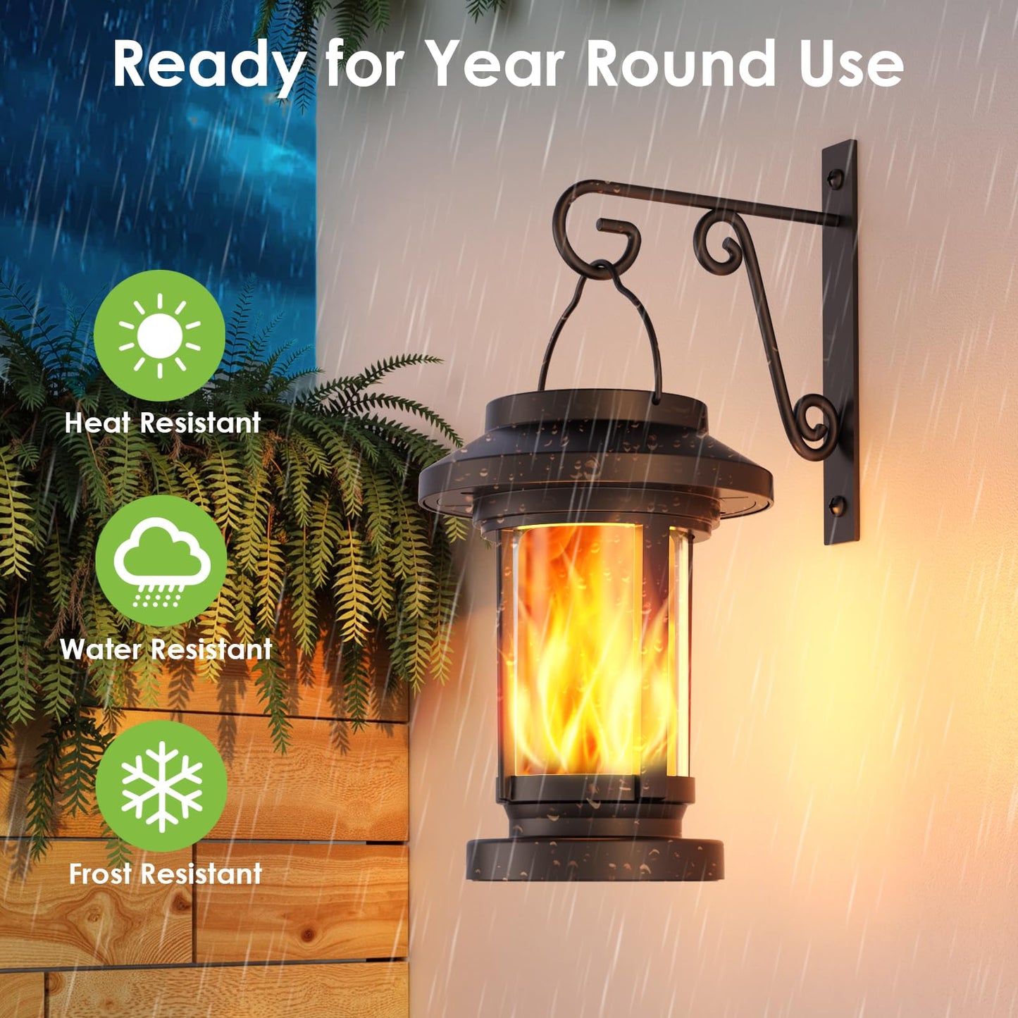 Greluna Solar Lantern Outdoor Waterproof, Flickering Flameless Solar Lights Hanging Lantern, Auto On/Off Decorative Solar Garden Lights for Patio Yard Porch Pathway Camping Decor