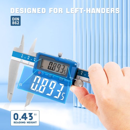 Dasqua High Precision 12 Inch/300mm Electronic Micrometer Digital Caliper Stainless Steel with Large LCD Screen Auto Off Featured Measuring Tool