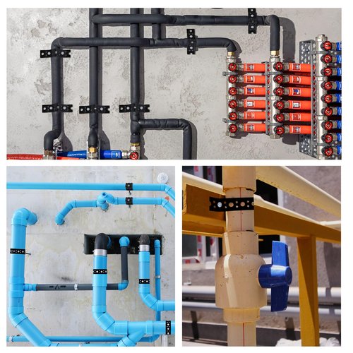 Metal Strap 1-Inch x 33FT 0.6mm Bendable Pipe Hanger Thin Metal Strapping with Holes Plumbers Strap Flexible Trimming for Pipe Supports Hanging, Black